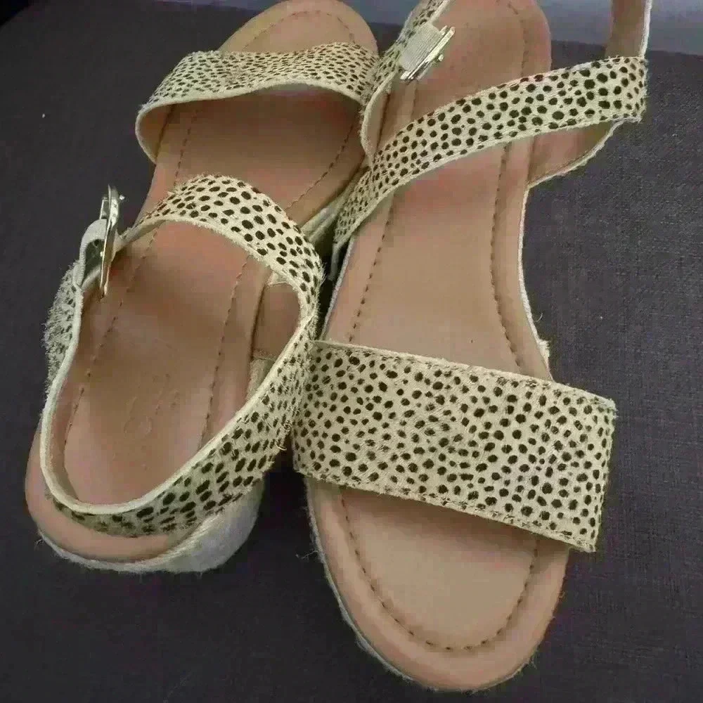 NWT J.Crew Leopard Calfhair Platform Espadrilles